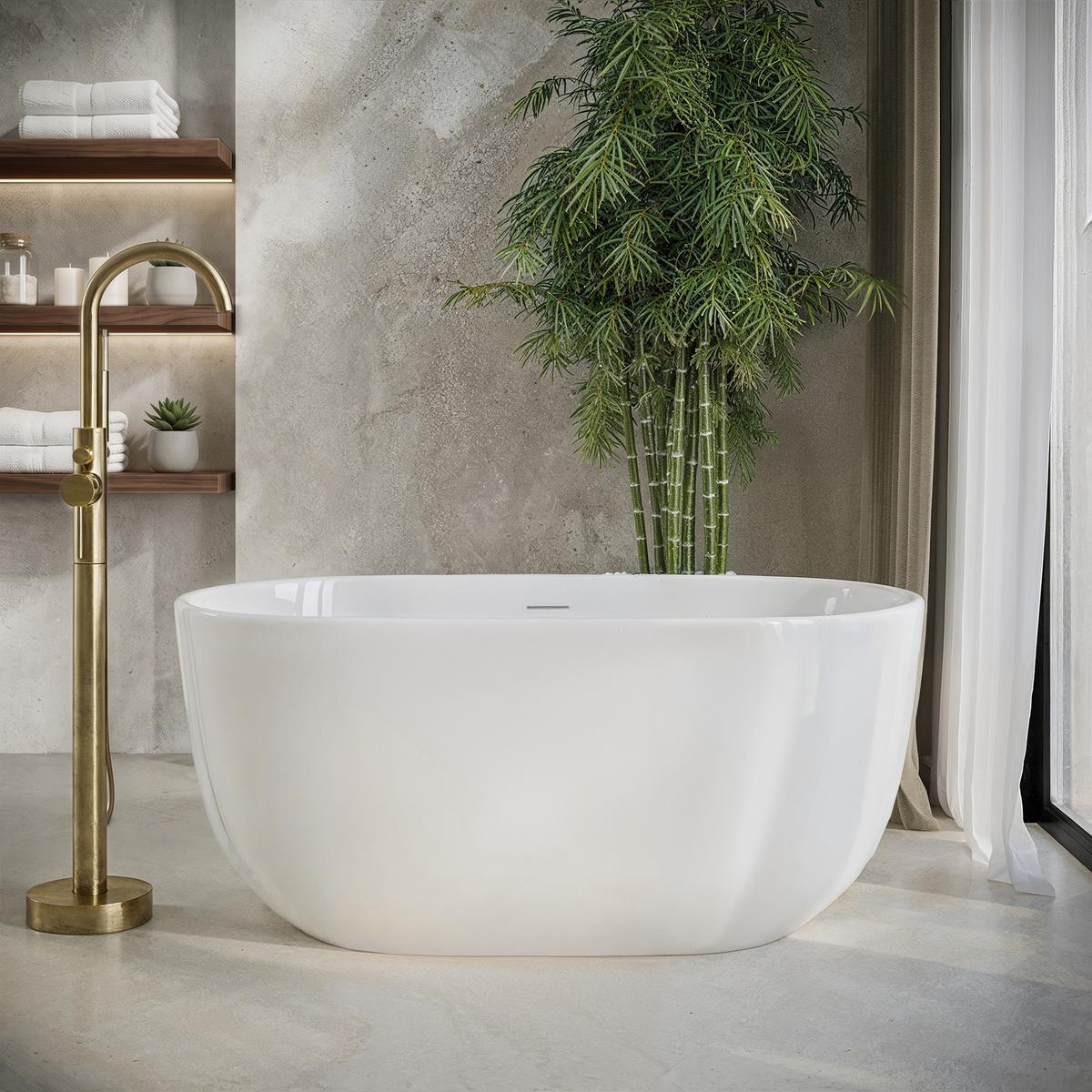 Small Freestanding Double Ended Bath 1300 x 720mm - Miro image 1