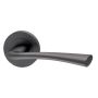 Internal Satin Black Bathroom Lever Door Handle with Lock, Latch and Hinges Pack - 65mm Latch - Neva - XL Joinery image 1