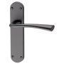 Internal Satin Black Lever Fire Door Handle with Latch and Hinges Pack - 75mm Latch - Neva - XL Joinery image 1