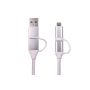 OEM 1.5 Meter USB-C / USB-A to USB-C /Micro B White Braided Cable  image 1
