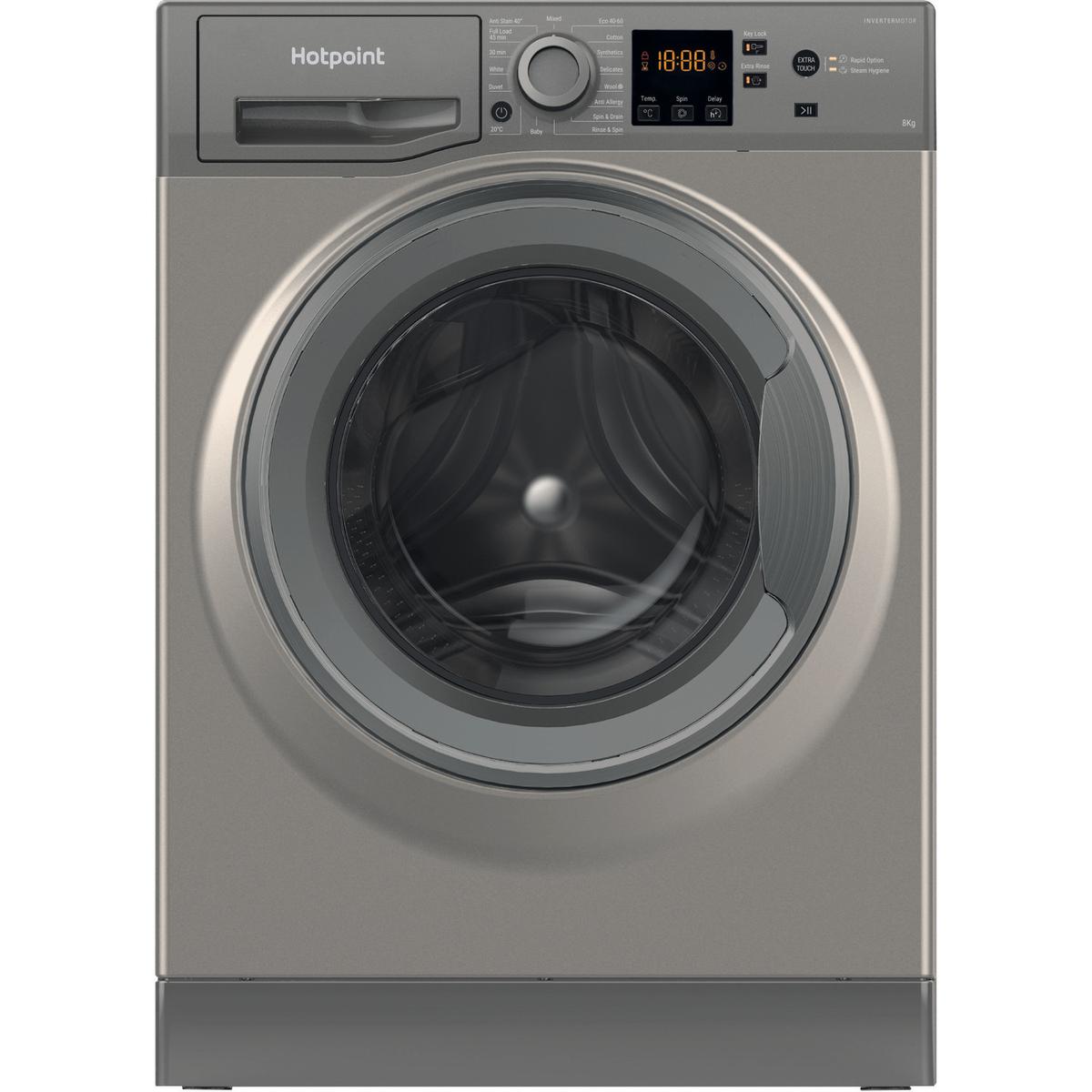 GRADE A2 - Hotpoint AntiStain 8kg 1400rpm Washing Machine - Graphite