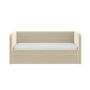 Beige Velvet Ribbed Day Bed with Trundle with Mattresses Included - Newton