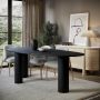 GRADE A1 - Large Black Oak Pebble Dining Table  - Seats 4 - 6 - Oscar image 1