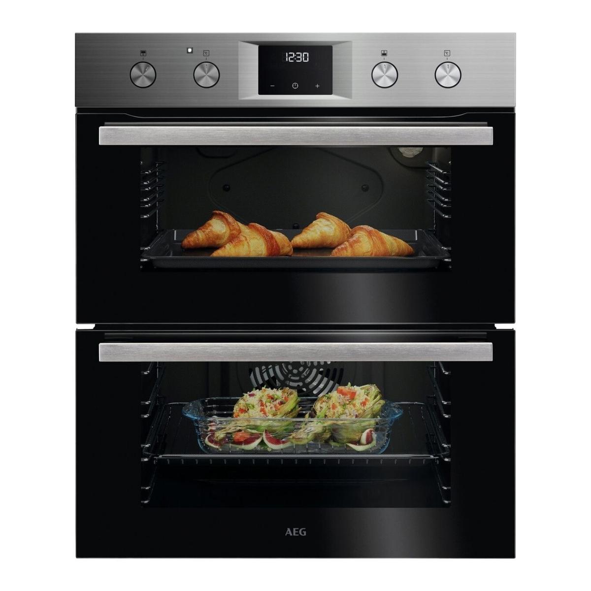 Refurbished AEG 6000 Series OU5NU20M Built Under Electric Double Oven - Stainless Steel