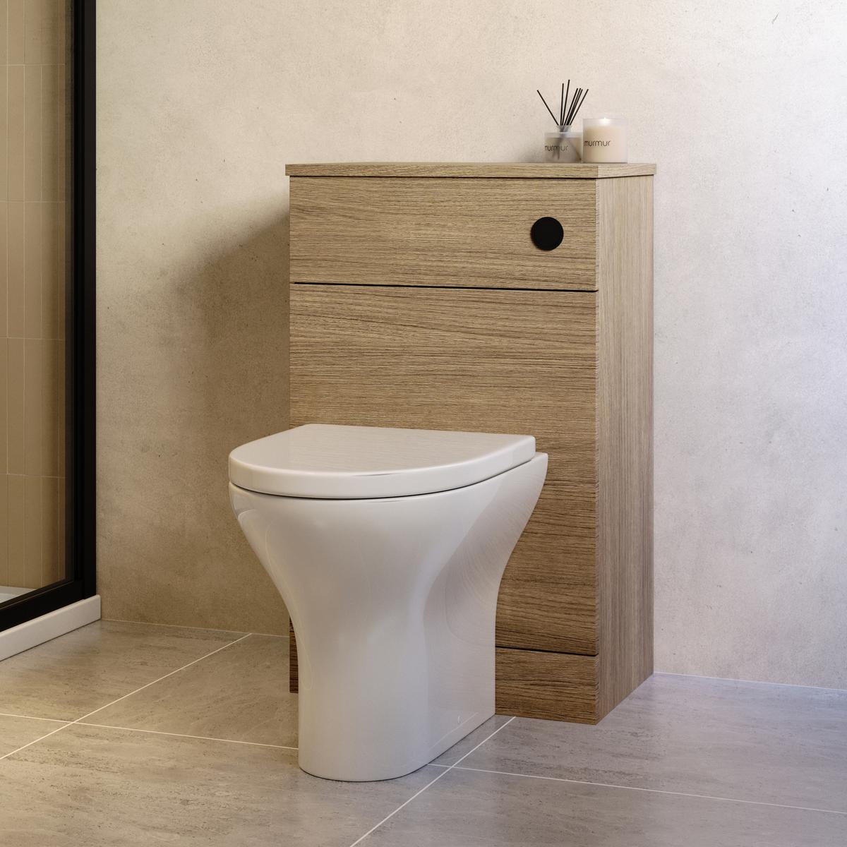 Oak 500mm Back to Wall Toilet Unit Only - Palma image 1