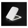 GRADE A1 - White Square Soft close Toilet Seat with Quick Release - Palma