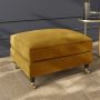 ALMOST PERFECT - Mustard Velvet Footstool - Payton