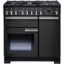 Rangemaster Professional Deluxe 90cm Dual Fuel Range Cooker - Black & Chrome image 1