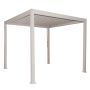 3 x 3m Heavy Duty Aluminium Pergola with Louvred Shutter Roof and Two Textilene Side Panels - In Beige image 1
