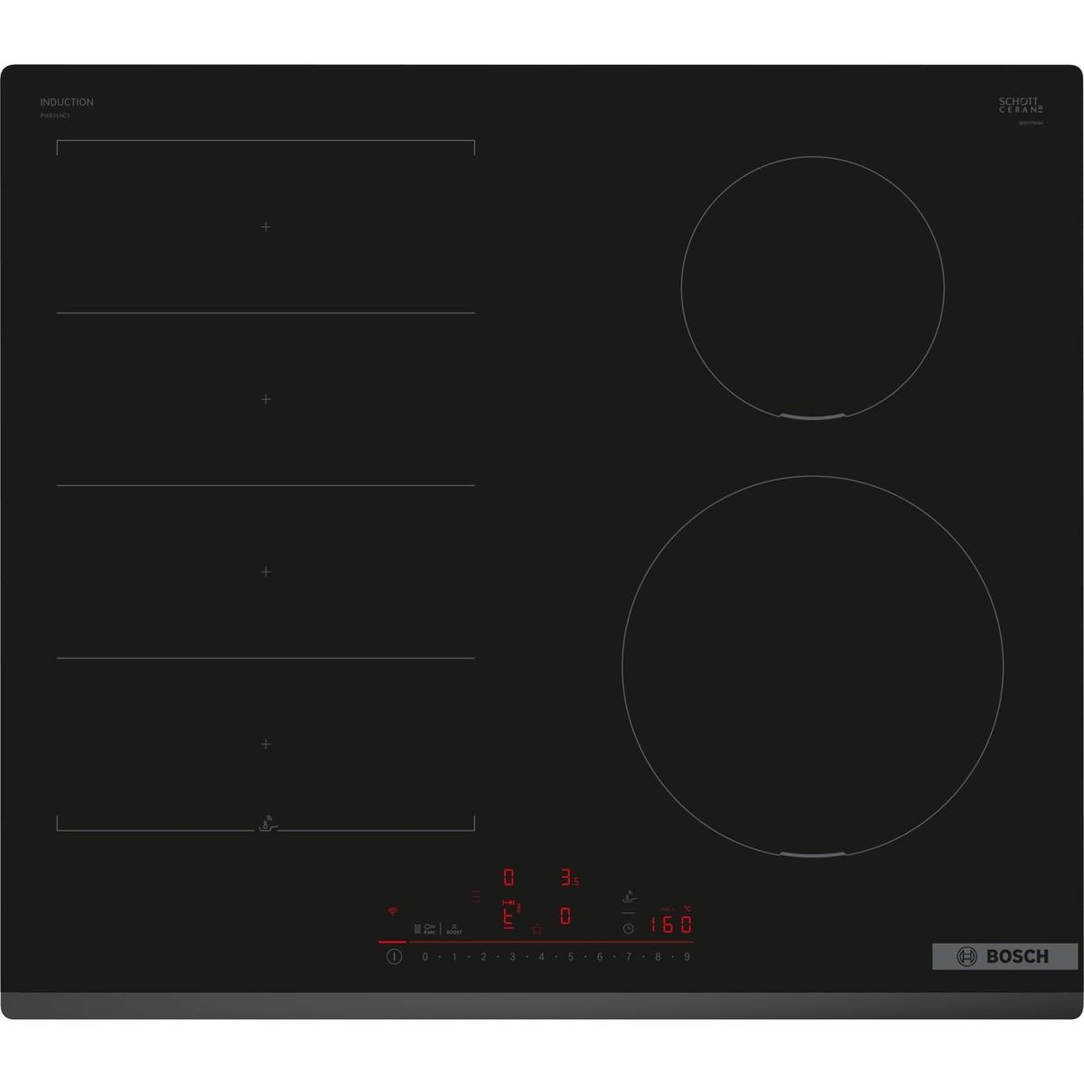 Refurbished Bosch PIX631HC1E 60cm 4 Zone Induction Hob with FlexInduction Black