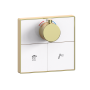 Brushed Brass Push Button 2 Outlet Concealed Mixer Shower Valve With Glass Front - Priya image 1