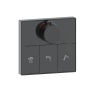 Matt Black Push Button 3 Outlet Concealed Mixer Shower Valve With Glass Front - Priya image 1