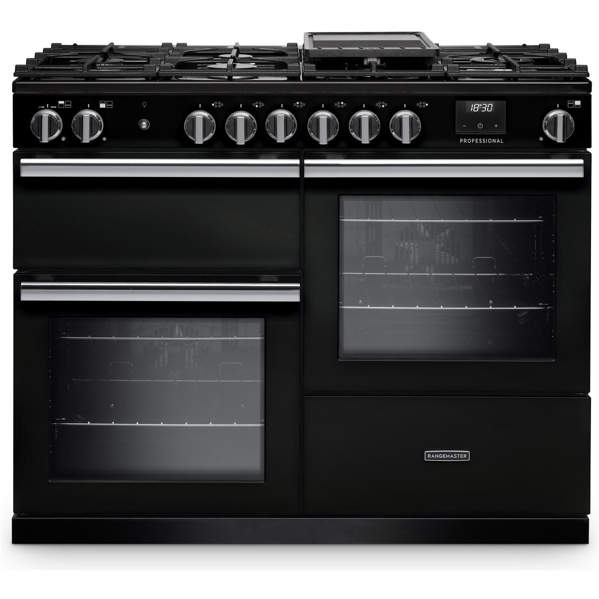 Rangemaster Professional 110cm Dual Fuel Range Cooker - Charcoal Black image 1