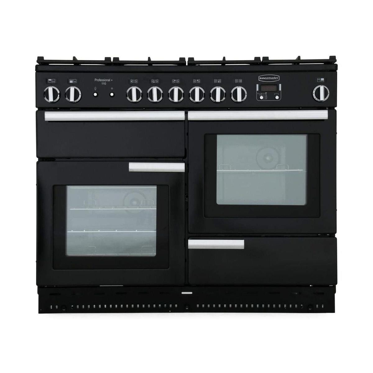 Rangemaster Professional Plus 110cm Gas Range Cooker - Black image 1