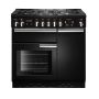 Rangemaster Professional Plus 90cm Dual Fuel Range Cooker - Black image 1