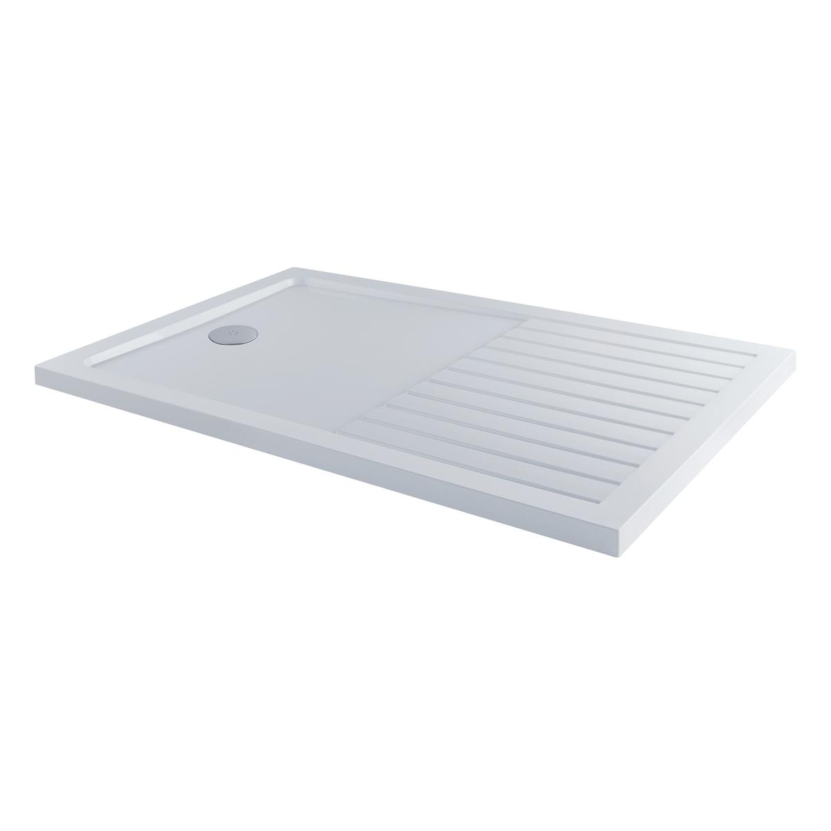 ONLY OPENED - 1600x800mm Rectangular 40mm White Stone Resin Shower Tray – Purity