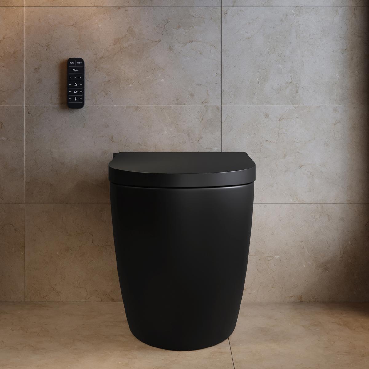 Matt Black Back to Wall Smart Bidet Japanese Toilet - Purificare image 1