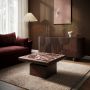 Large Mango Wood and Red Marble Square Coffee Table - Rana image 1