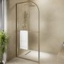 GRADE A1 - Walk In Shower 1000mm Brushed Brass Curved - Raya