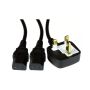 OEM 2 Meter UK To 2x C13 Mains Splitter Black Cable image 1