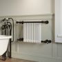 ALMOST PERFECT - White and Black Traditional Column Radiator with Towel Rail 510 x 740mm - Regent
