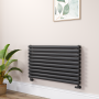 Sorrento Midnight Black Oval Designer Radiator 590x1000mm Double Panel 3693 BTU image 1