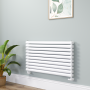 Sorrento White Oval Designer Radiator 590x1000mm Double Panel 3693 BTU image 1