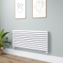 Sorrento White Oval Designer Radiator 590x1400mm Double Panel 5014 BTU image 1