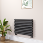 Sorrento Midnight Black Oval Designer Radiator 590x800mm Double Panel 3024 BTU image 1