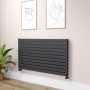 Riace Midnight Black Flat Designer Radiator 770x1400mm Double Panel 6143 BTU image 1