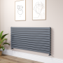 Riace Dark Grey Anthracite Flat Designer Radiator 770x1600mm Double Panel 6904 BTU image 1