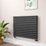 Sorrento Midnight Black Oval Designer Radiator 767x1000mm Double Panel 4799 BTU image 1