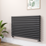 Sorrento Midnight Black Oval Designer Radiator 767x1200mm Double Panel 5659 BTU image 1