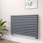 Sorrento Dark Grey Anthracite Oval Designer Radiator 767x1200mm Double Panel 5659 BTU image 1