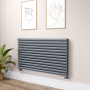 Sorrento Dark Grey Anthracite Oval Designer Radiator 767x1400mm Double Panel 6519 BTU image 1