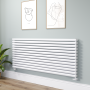 Sorrento White Oval Designer Radiator 767x1800mm Double Panel 8239 BTU image 1