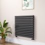 Sorrento Midnight Black Oval Designer Radiator 767x800mm Double Panel 3932 BTU image 1