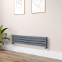 Riace Dark Grey Anthracite Flat Designer Radiator 280x1400mm Double Panel 2235 BTU image 1