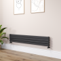 Riace Midnight Black Flat Designer Radiator 280x1600mm Double Panel 2512 BTU image 1