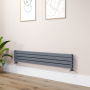 Riace Dark Grey Anthracite Flat Designer Radiator 280x1600mm Double Panel 2512 BTU image 1