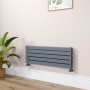 Riace Dark Grey Anthracite Flat Designer Radiator 350x1000mm Double Panel 2068 BTU image 1