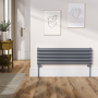 Sorrento Dark Grey Anthracite Oval Designer Radiator 295x1000mm Double Panel 1846 BTU image 1