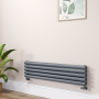 Sorrento Dark Grey Anthracite Oval Designer Radiator 295x1200mm Double Panel 2177 BTU image 1