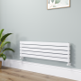 Riace White Flat Designer Radiator 350x1200mm Double Panel 2437 BTU image 1