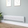 Sorrento White Oval Designer Radiator 295x1800mm Double Panel 3171 BTU image 1
