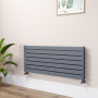 Riace Dark Grey Anthracite Flat Designer Radiator 490x1200mm Double Panel 3410 BTU image 1