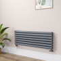 Sorrento Dark Grey Anthracite Oval Designer Radiator 413x1200mm Double Panel 3048 BTU image 1