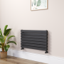 Riace Midnight Black Flat Designer Radiator 490x800mm Double Panel 2369 BTU image 1