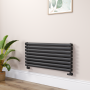 Sorrento Midnight Black Oval Designer Radiator 472x1000mm Double Panel 2952 BTU image 1