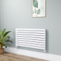 Riace White Flat Designer Radiator 630x1200mm Double Panel 4386 BTU image 1